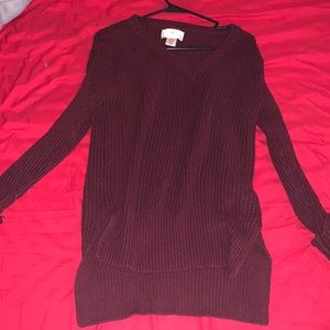 Long thick maroon sweater XS